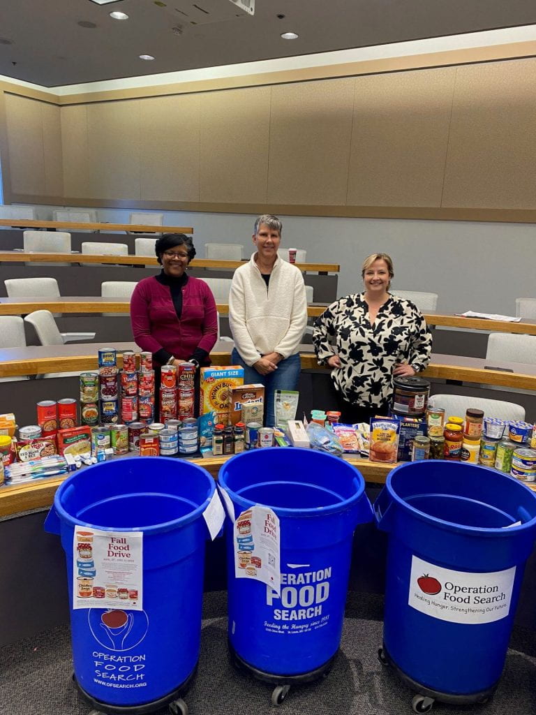 DSC members with the collected can goods